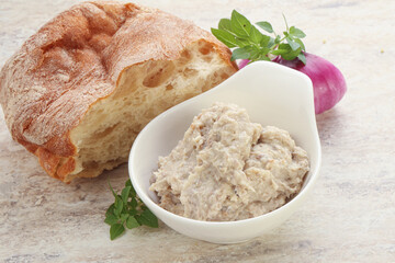 Jewish traditional cuisine herring mousse Forsmak