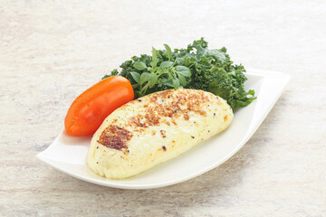 Roasted traditional cheese haloumi
