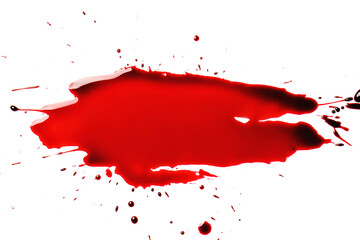 Blood splatter on white background. Graphic resource for design.