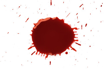 Blood splatter on white background