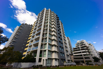 Residential high rise apartment building in inner Sydney suburb NSW Australia. Residential complex...