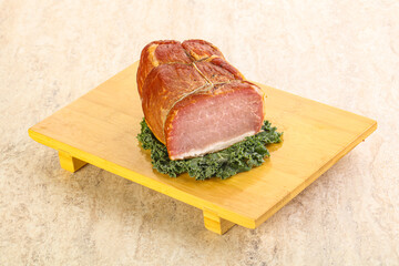 Delicous pork cured meat isolated