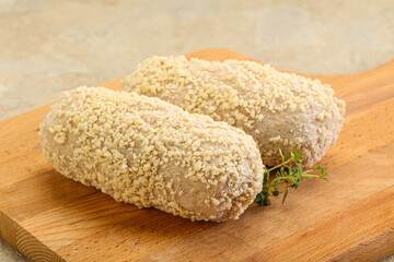 Raw chicken cutlet for roast
