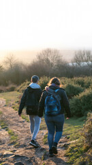 hikers in the woods