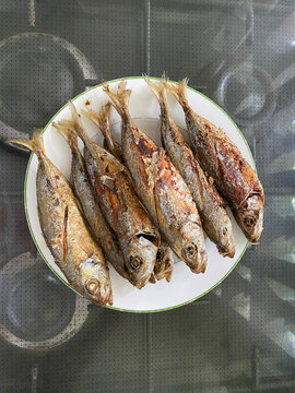 Photo of Fried Tamarong, Mackerel Scad or Matambaka on Plate Filipino Dish
