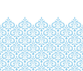 Flower geometric pattern. Modern vector background. White and blue ornament