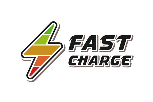 thunderbolt Lightning Symbol With Rainbow Color For Level Battery Logo Fast Charging Electrical Battery
