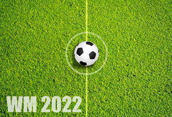 Fußball Spielfeld Hintergrund WM 2022 von oben