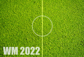 Fußball Spielfeld Hintergrund Rasen WM 2022 von oben