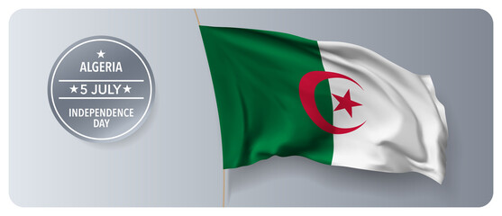 Algeria independence day vector banner, greeting card.