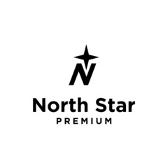 Obraz premium Letter N for north and star on circle logo design