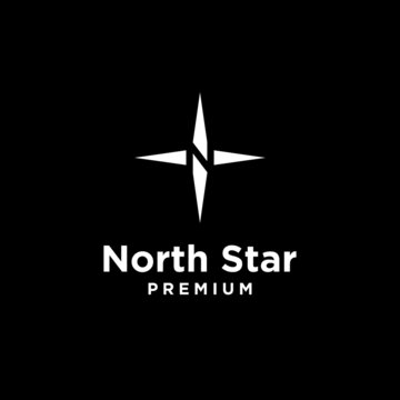 Letter N for north and star logo icon vector template on white background