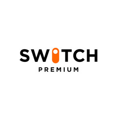 switch letter logo with on off icon design