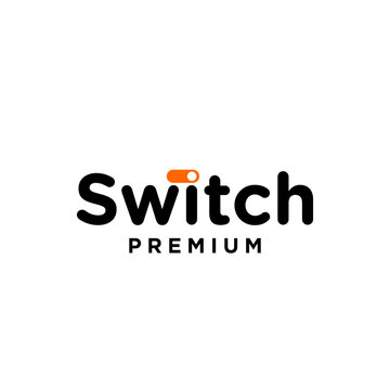 switch letter logo with on off icon design