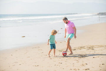 weekend family day. dad and child having fun outside. childhood and parenting.