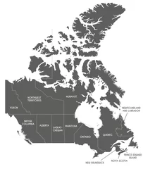 Fotobehang Vector map of Canada with provinces and territories and administrative divisions. Editable and clearly labeled layers. © asantosg
