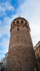 Galata Tower in Istanbul, Turkey with buildings in the background