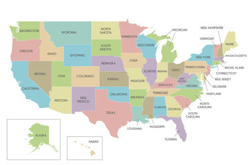 Vector map of USA with states and administrative divisions. Editable and clearly labeled layers. - 509346417