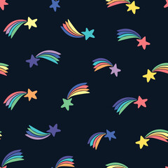Stars simple vector seamless pattern