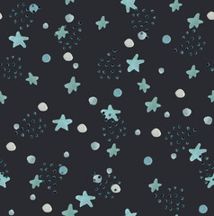 Stars simple vector seamless pattern