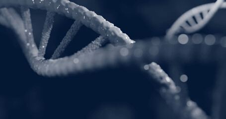 Image of dna strands on black background