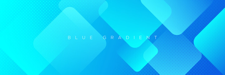 Abstract blue light horizontal on technology concept background with square shape dynamic and sport banner concept Gradient modern style banner template vector