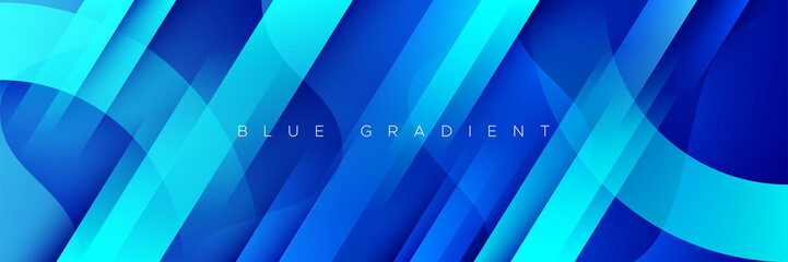 Fototapeta premium Abstract blue light horizontal on technology concept background with square shape dynamic and sport banner concept Gradient modern style banner template vector
