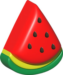 Slice watermelon. Fruit illustration for farm market menu. Healthy food design