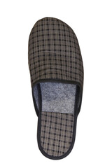 men's slippers top view,men's slippers in a cell on a white background for the room