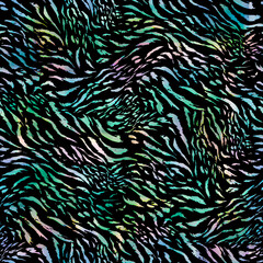 Scribble Style Hand Drawn Animal Stripes Dots Abstract Seamless Pattern Digital Colorful Design Perfect for Activewear and Swimwear Fabric Print