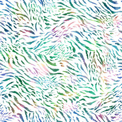 Scribble Style Hand Drawn Animal Stripes Dots Abstract Seamless Pattern Digital Colorful Design Perfect for Activewear and Swimwear Fabric Print