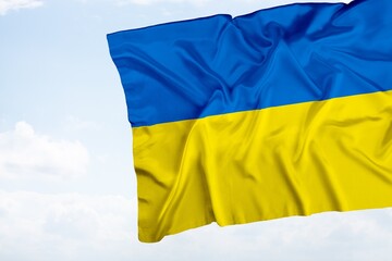 Ukraine yellow blue flag. Ukraine flag symbols.