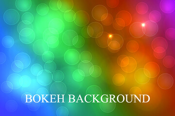 Multicolored shimmering bokeh background. Defocused blurry light. Abstract vector background.