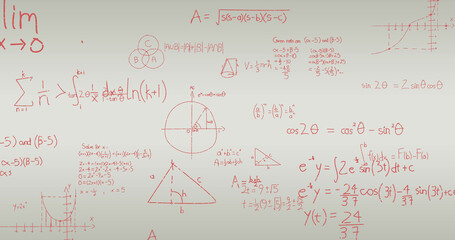 Obraz premium Image of mathematical equations on white background
