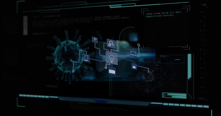 Image of data processing and scanning on screen