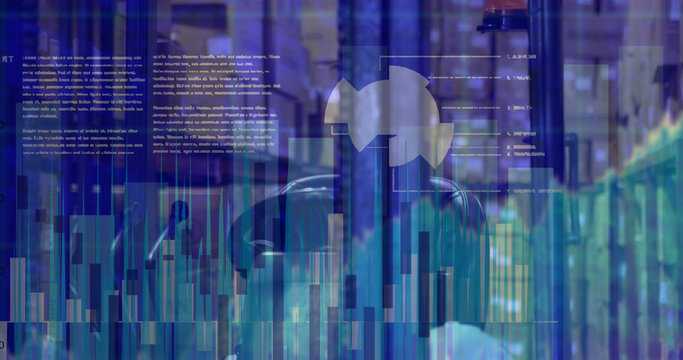 Image of data processing over warehouse