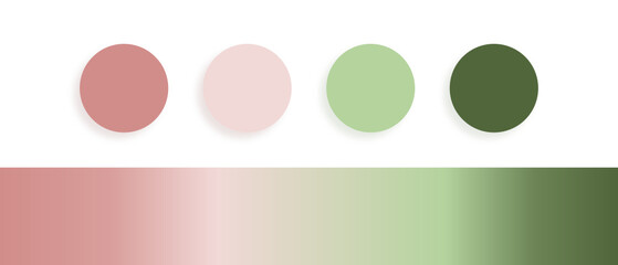 soft tints in pink and green hue with gradient color palette for web design, graphic design, fashion, design etc.	
