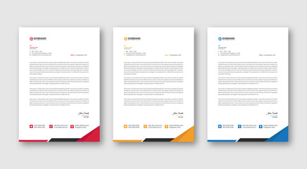 letterhead template vector, minimalist style, printing design, business template, flyer layout, Blue concept