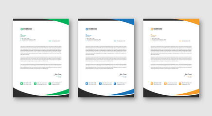 Creative Letterhead Template with red blue  Elements