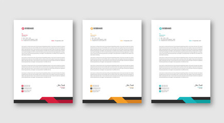 Creative Letterhead Template with red blue  Elements