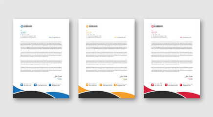 Creative Letterhead Template with red blue  Elements