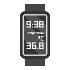 Smartwatch with fitness Tracker Concept, Leather Strap Wrist Watch vector color icon design, Wearable technology symbol, Personal Internet of Things Sign, tech togs stock illustration