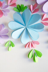 bright spring paper flowers, flower decor