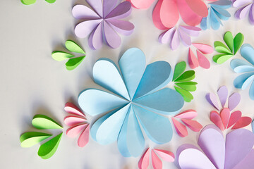 Obraz na płótnie Canvas bright spring paper flowers, flower decor