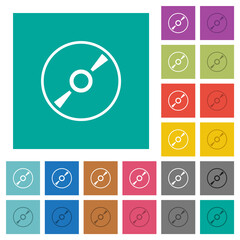 DVD disk outline square flat multi colored icons