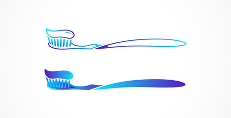 Toothbrush with toothpaste illustration