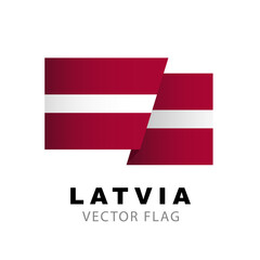 Colorful logo of the Latvian flag. Flag of Latvia. Vector illustration isolated on white background.