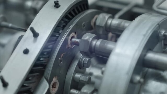 technology and automation close up. machine parts close-up