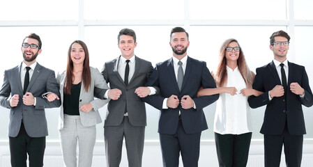 Fototapeta na wymiar successful cohesive business team standing together