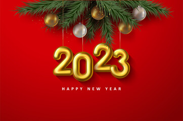 Fototapeta na wymiar 2023 Happy New Year Background Illustration